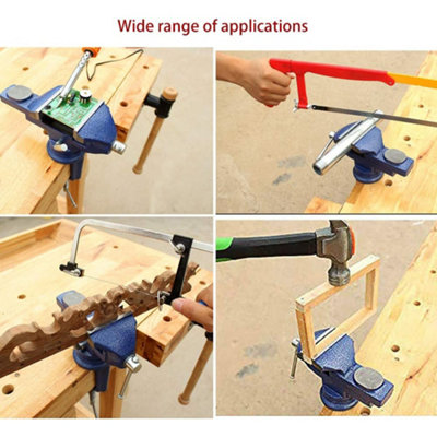 GOTOTOP 80mm Rotating Bench Vice - 360° Swivel Head Cast Iron Clamp For Workshop & DIY