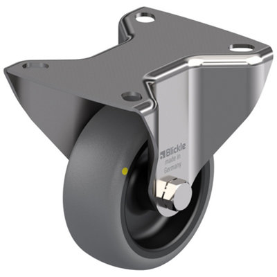 80mm stainless steel fixed castor with grey electrically conductive thermoplasti