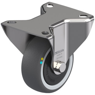 80mm stainless steel fixed castor with grey electrically conductive thermoplasti