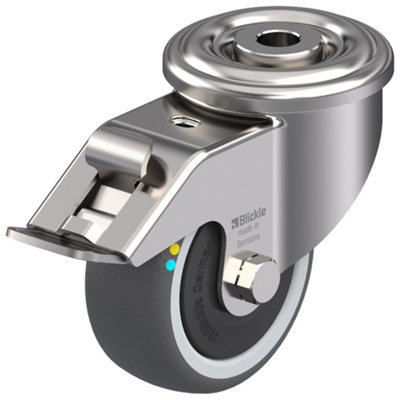 80mm stainless steel swivel/brake castor with grey electrically conductive therm