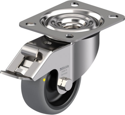 80mm stainless steel swivel/brake castor with grey electrically conductive therm