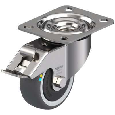 80mm stainless steel swivel/brake castor with grey electrically conductive therm