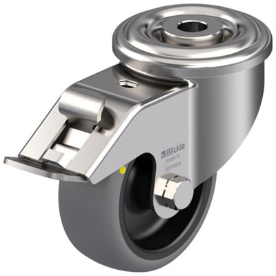 80mm stainless steel swivel/brake castor with grey electrically conductive therm