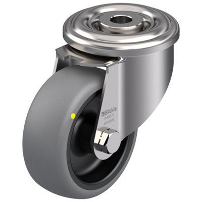 80mm stainless steel swivel castor with grey electrically conductive thermoplast