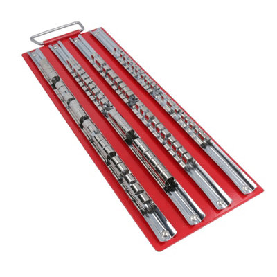 80pc Socket Storage Holder Tray Rack Rail For 1/4 3/8 or 1/2 Drive Sockets