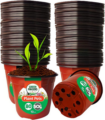 80pk Small Plastic Plant Pots 10cm Plant Pot Terracotta Small Plant