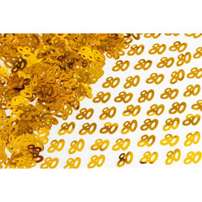 80th Birthday Confetti Gold 2 pack x 14 grams birthday decoration Foil Metallic 2 pack