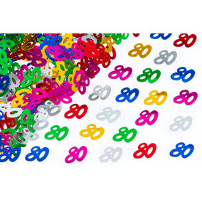 80th Birthday Confetti Multicolour 1 pack x 14 grams birthday decoration Foil Metallic 1 pack