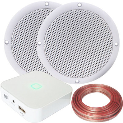 80W Mini WiFi Stereo Amplifier & 2x 80W Bathroom Ceiling Speaker Audio System