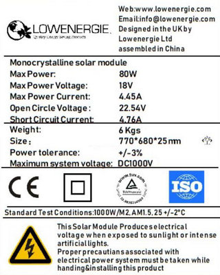 80w Monocrystalline Solar Panel Mono - 4