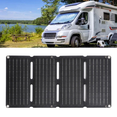 80WPortable Folding Monocrystalline Solar Panel with Dual USB for Camping,RVs,and Fishing