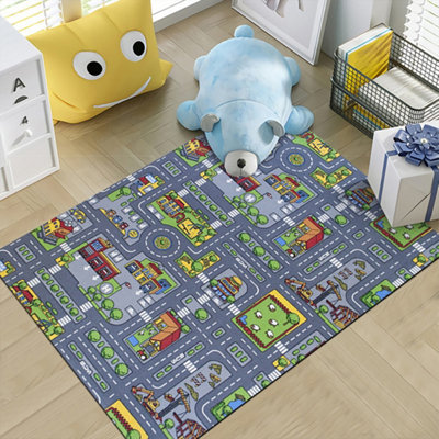 80x120cm Interactive Town Road Map Play Mat