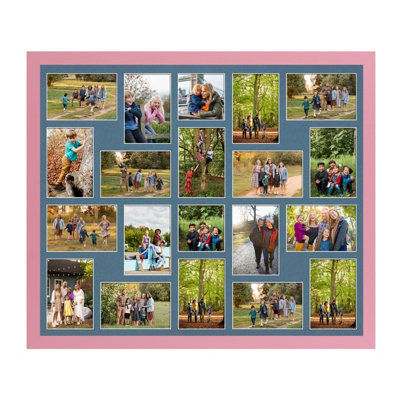 80X70CM Pastel Pink Modern Multi Photo Frame with Pompadour Mount ...