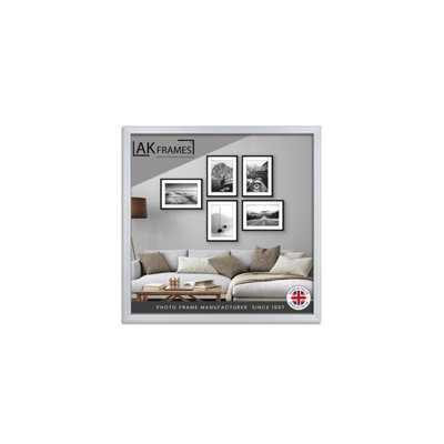 80x80cm Classic Silver Modern Picture Frame - Poster Frame for Photos, Prints and Wall Art - Elegant Home Decor