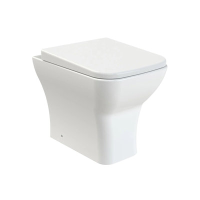 Nes Home Square Back To Wall Rimless Toilet And Soft Close Seat White - Image 3