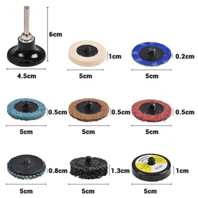 81Pcs 50mm R-type Roloc Quick Change Discs Abrasive For Die Grinder ...