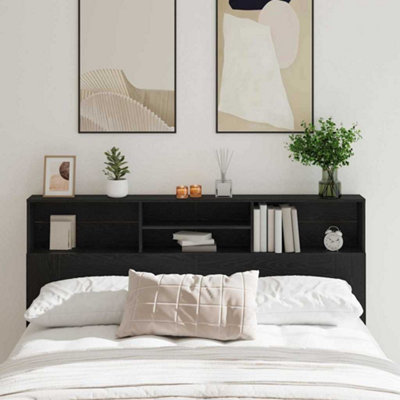 B&Q -  Black Oak Headboard Cabinet 180 X 19 X 103.5 Cm