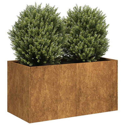 B&Q -  Planter Rusty 80X40X40 Cm Weathering Steel