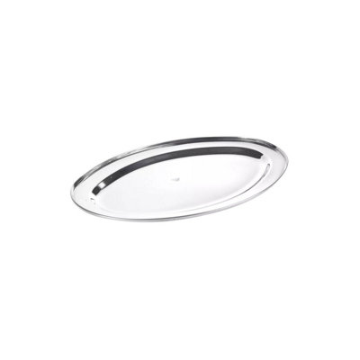 Urbn-Living Small Oval Silver Effect Serving Platter2X35X21Cm from B&Q