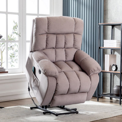 Abrihome Electric Power Lift Recliner Chair Sofa With Massage And Heat Overstuffed Breathable Fabric Reclining from B&Q