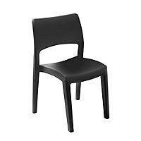 82cm Height Modern Garden Plastic Chair Set Patio Outdoor Furniture Black