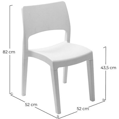 82cm Height Modern Garden Plastic Chair Set Patio Outdoor Furniture White