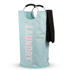 82L Large Collapsible Laundry Basket - DUCK EGG