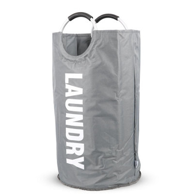 82L Large Collapsible Laundry Basket - GREY - 3