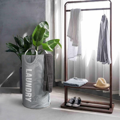 82L Large Collapsible Laundry Basket - GREY - 4