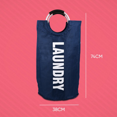 82L Large Collapsible Laundry Basket - NAVY - 3