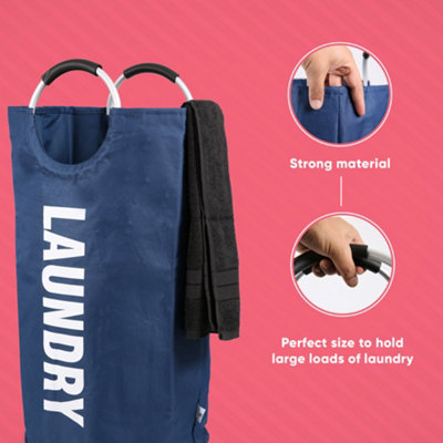 82L Large Collapsible Laundry Basket - NAVY - 4