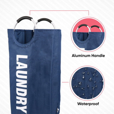 82L Large Collapsible Laundry Basket - NAVY - 5