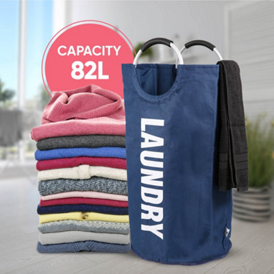 82L Large Collapsible Laundry Basket - NAVY - 7