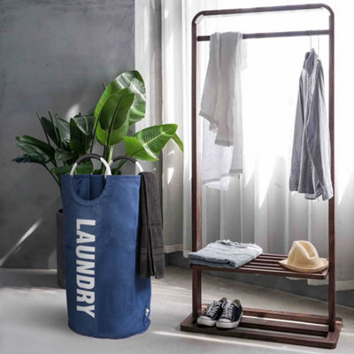 82L Large Collapsible Laundry Basket - NAVY - 9