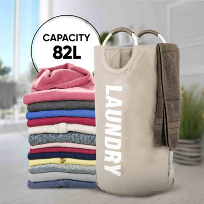 82L Large Collapsible Laundry Basket - SILVER - 6