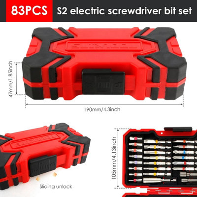 83 Piece Magnetic Screwdriver Bit Set Colorful Torx Hex Phillips Steel ...
