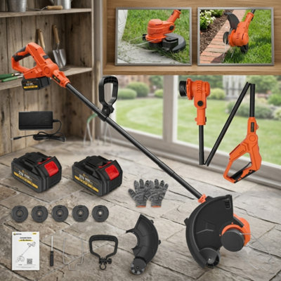  - Cordless Grass Strimmer 21V Battery PoweredFoldable Garden Trimmer And Lawn Edger