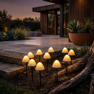 Pixie Mini Mushroom Garden String Lights from B&Q