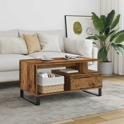 Berkfield Coffee Table Old Wood 90X49X45 Cm Engineered Wood