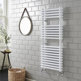 832mm (H) x 500mm (W) - Vertical Bathroom Towel Radiator - (Sailsbury - White) - (0.8m x 0.5m)