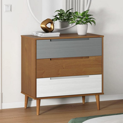Berkfield Drawer Cabinet Molde Brown 80X40X80 Cm Solid Wood Pine from B&Q