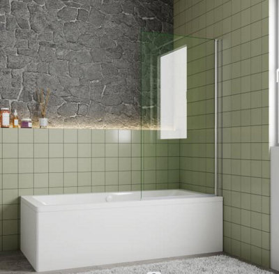  - Homefast Bathrooms 800X1400mm Pivot Shower Bath Screen Tempered Glass Door Panel