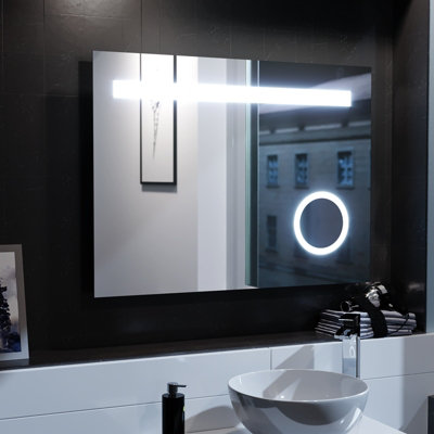 B&Q -  Rectangle Illuminated Led 800mm X 600mm Bathroom Mirror Demister