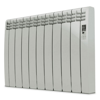 835mm (W) x 585mm (H) - Light Grey Wi-Fi Electric Oil Filled Radiator (Barcelona) - 990 Watts - Depth 97mm - Heats Up To 9m²