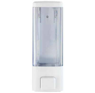B&Q White Wall-Mounted Dispenser For Liquid Soap, Etc. No Drilling Required. Capacity: 350 Ml
