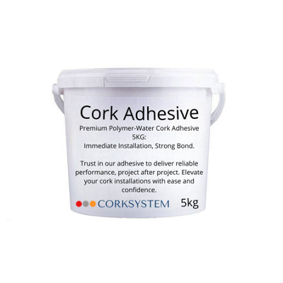 Corksystem Professional Polymer-Water Adhesive - Cork Wall Tiles - 5Kg - 10M2 (107.63Sqft)