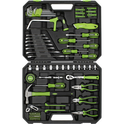84 Piece Premium Tool Kit with Ratchet Sockets and Screwdrivers