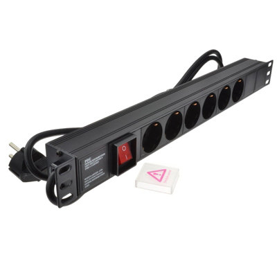 Kenable Pdu Schuko Sockets 6 Way With Euro Plug Power Distribution Unit Horizontal 1.8M from B&Q