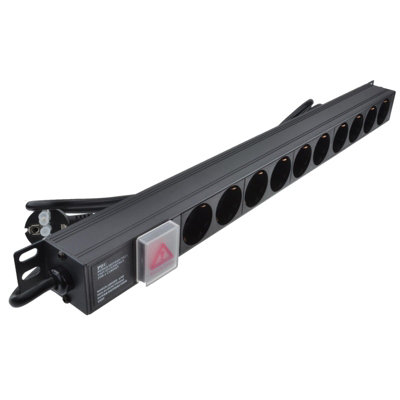 Kenable Pdu Schuko Sockets 10 Way With Euro Plug Power Distribution Unit Vertical 1.8M