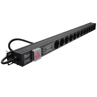 Kenable Pdu Schuko Sockets 12 Way With Euro Plug Power Distribution Unit Vertical Surged from B&Q
